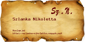 Szlanka Nikoletta névjegykártya