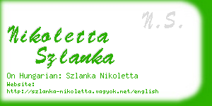 nikoletta szlanka business card